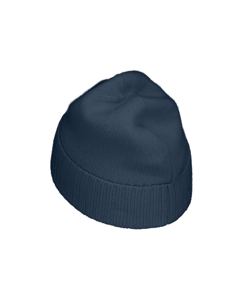 Allude Rib Trimmed Cashmere Beanie in Denim Blue - SKULPT Dublin