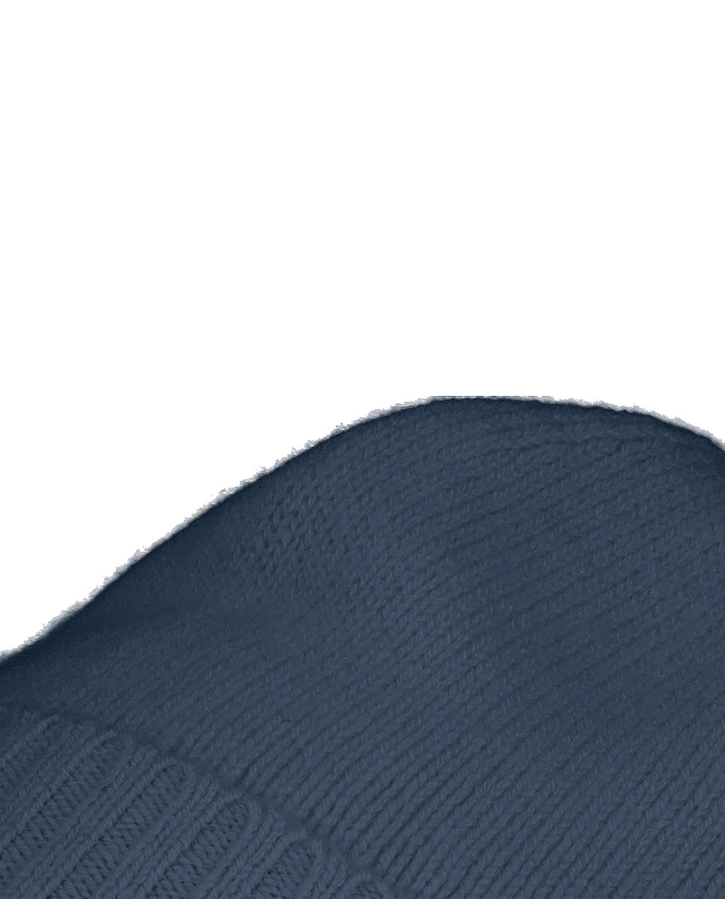 Allude Rib Trimmed Cashmere Beanie in Denim Blue - SKULPT Dublin