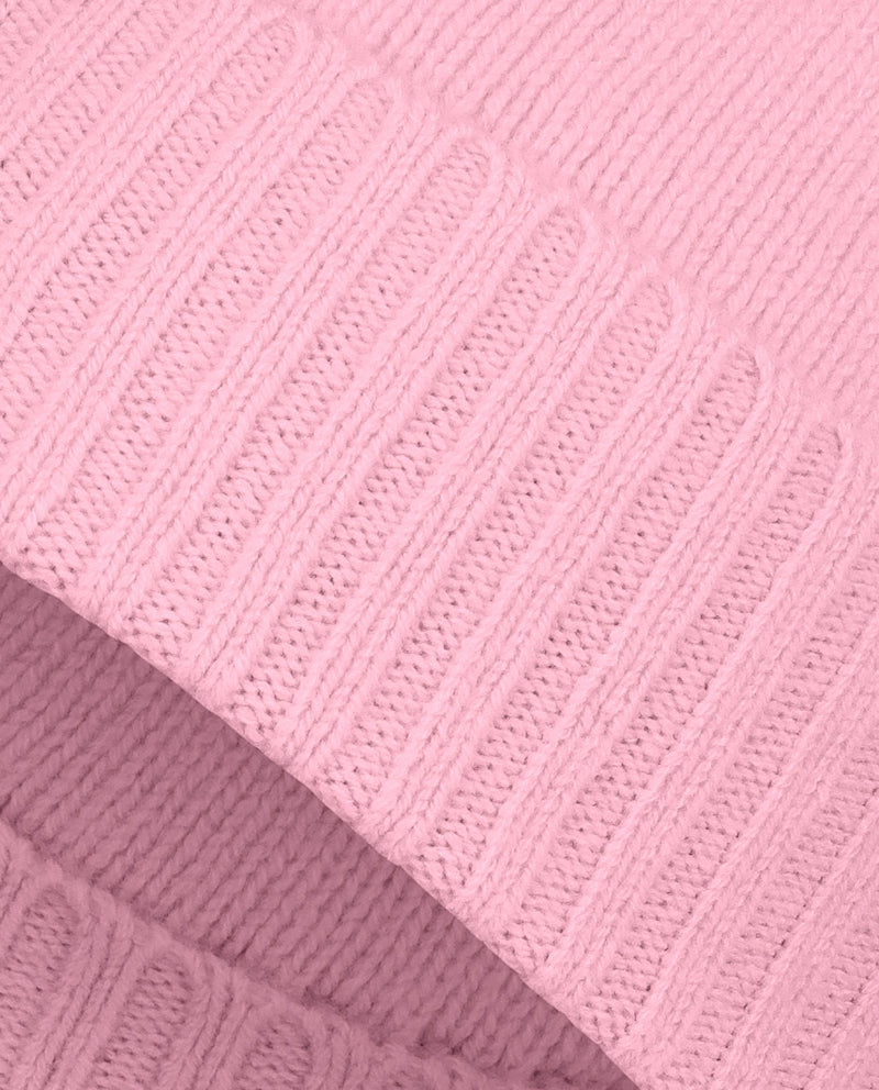 Allude Rib Trimmed Cashmere Beanie in Pink - SKULPT Dublin