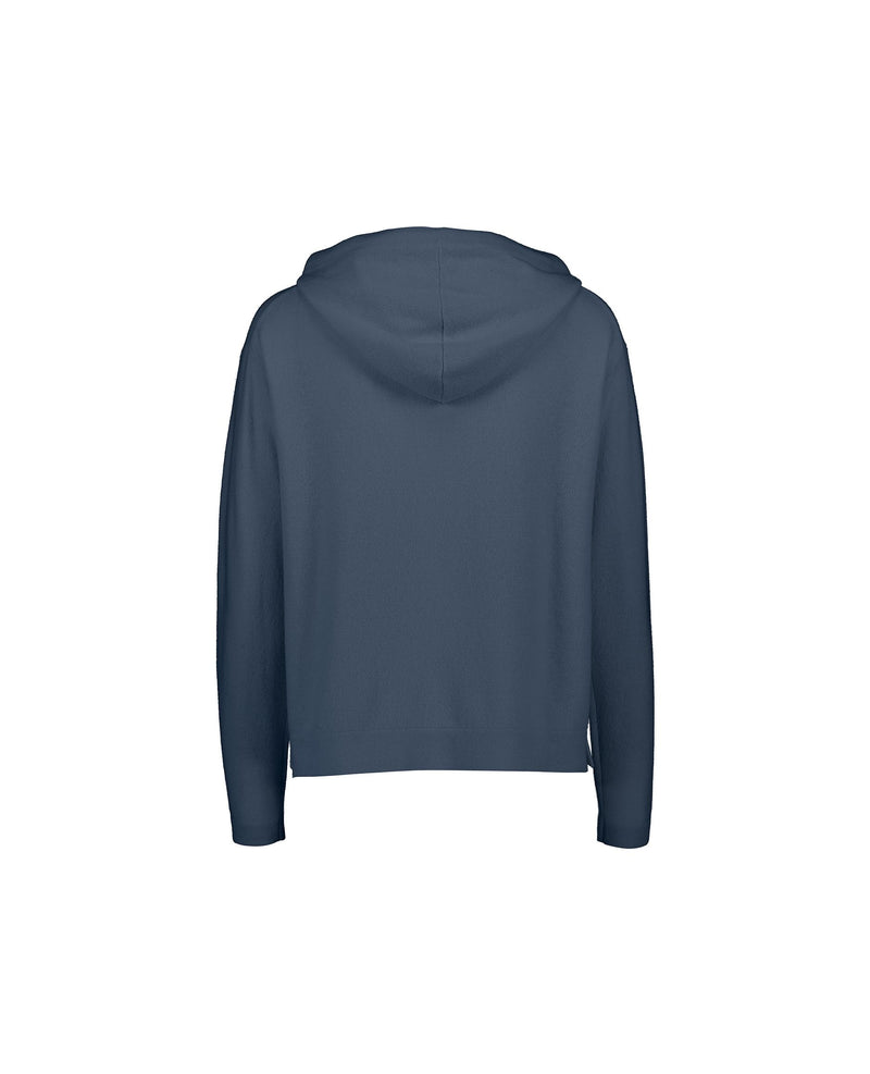 Allude Zip Front Hoodie in Blue Denim - SKULPT Dublin