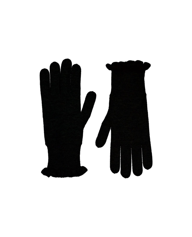 Allude Cashmere Frill Gloves in Black - SKULPT Dublin