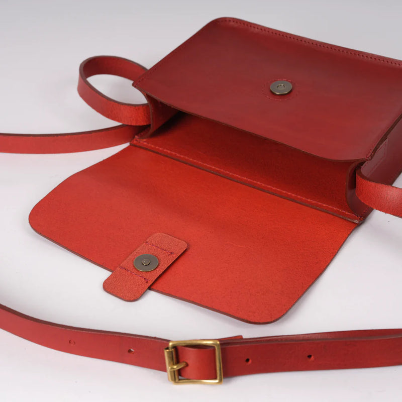 Kate Sheridan Crossbody Tab Handbag in Redcurrant - SKULPT Dublin