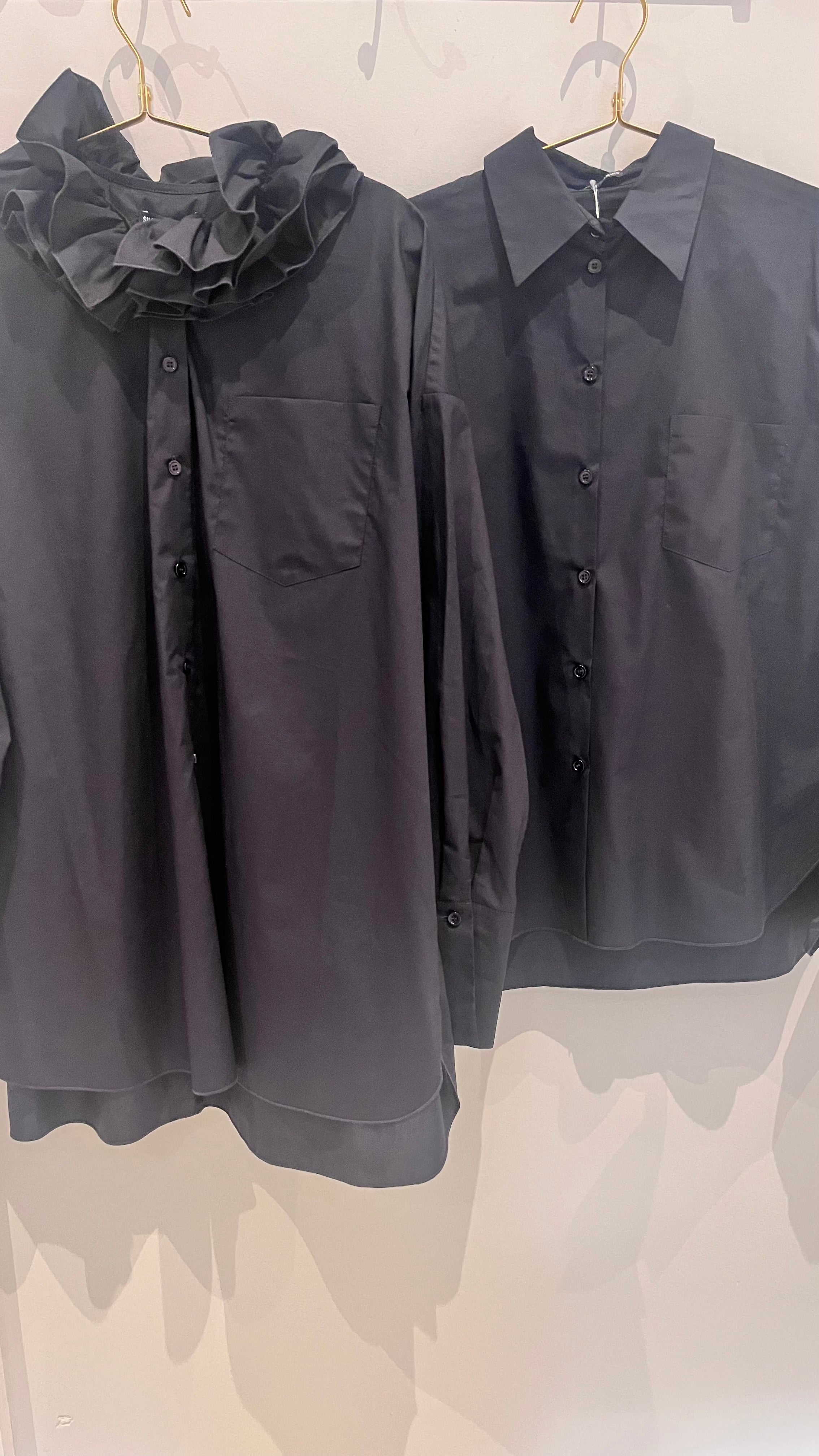 Susanne Bommer Frill Collar Shirt in Black - SKULPT Dublin