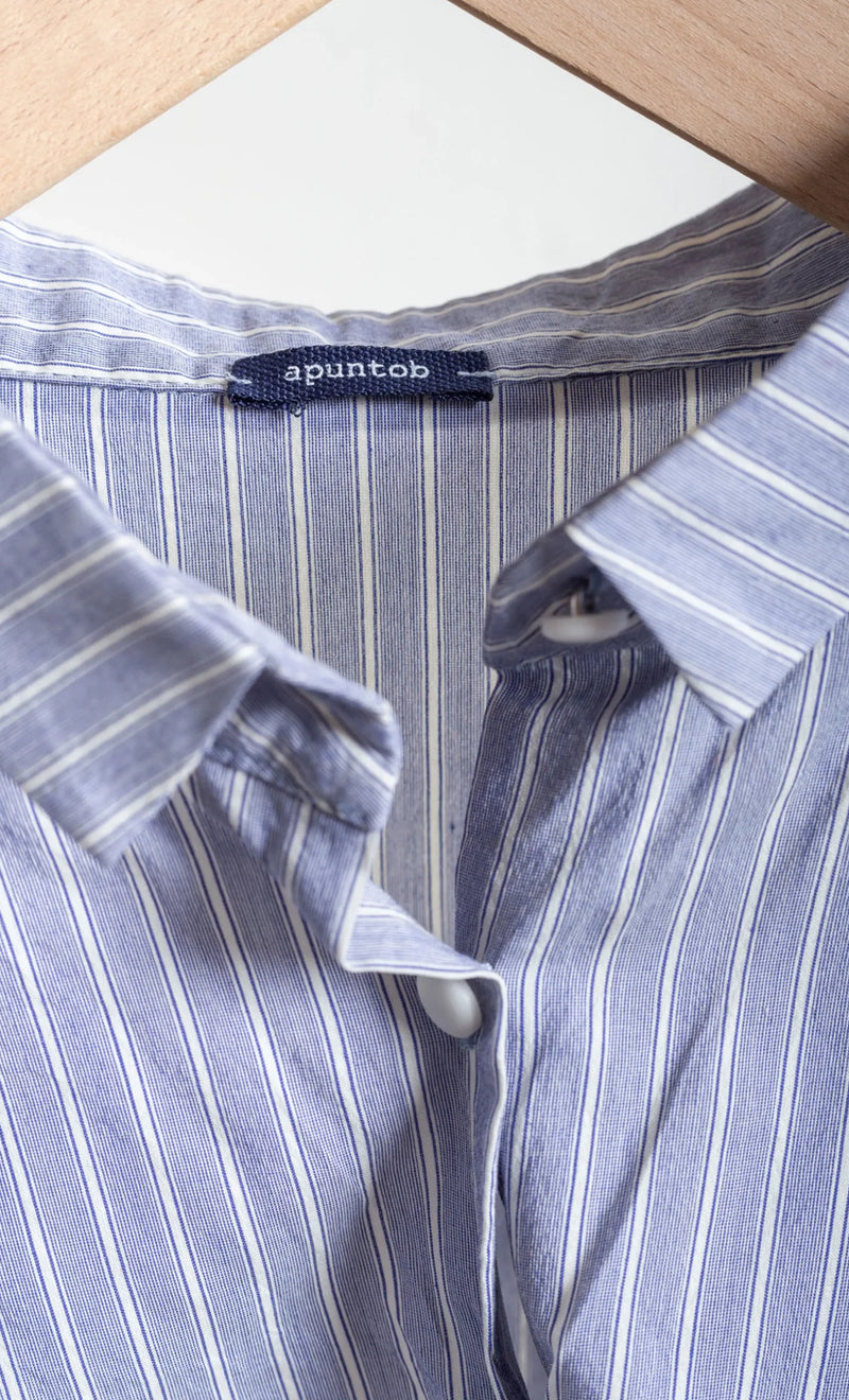 Apuntob Pin Stripe Shirt in Blue - SKULPT Dublin