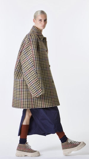 Sofie D'Hoore Cocoon Coat in Check - SKULPT Dublin