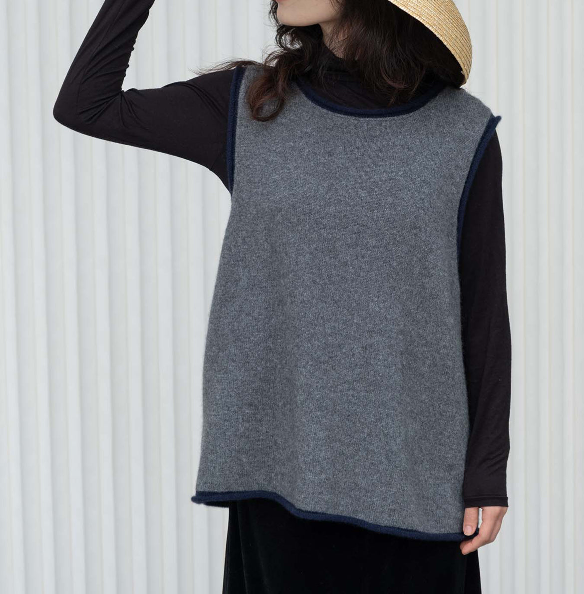 Oats & Rice Cashmere Sleeveless Jumper in Grey - SKULPT Dublin