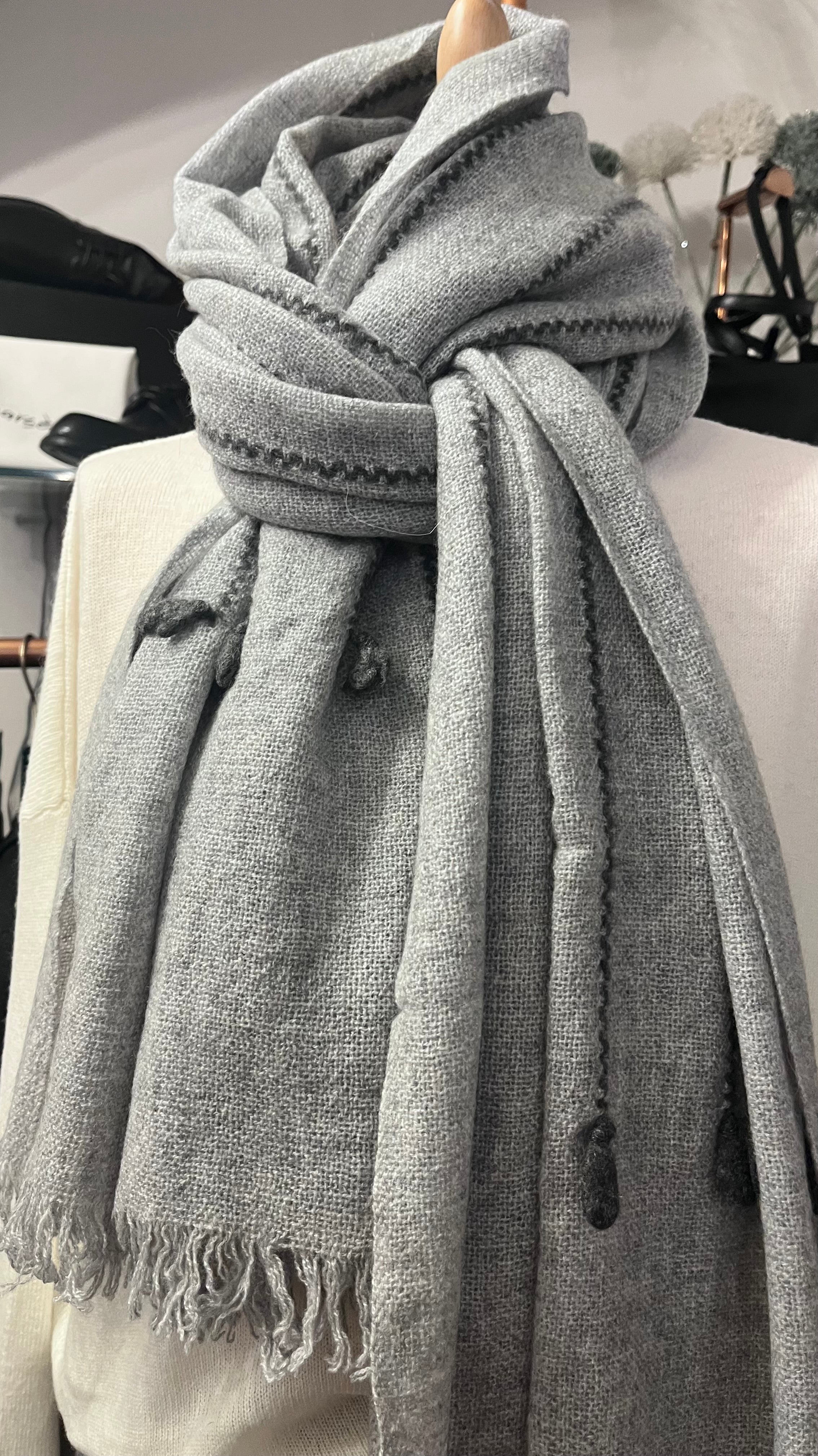 Oats & Rice Seedling Scarf in Pewter - SKULPT Dublin