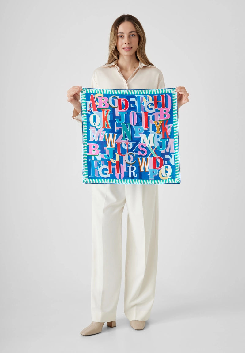 Codello Small Silk Scarf ABC Blue