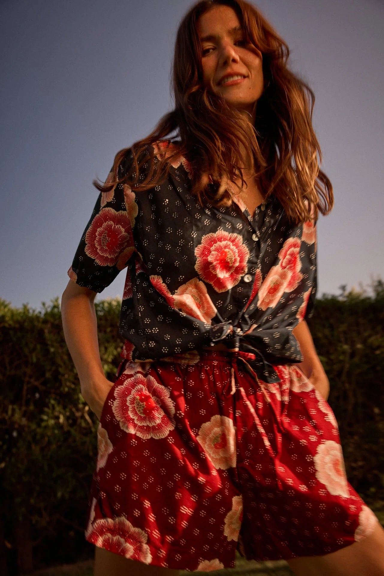 Natalie Martin Short Sleeve Shirt in Poppy Indigo - SKULPT Dublin