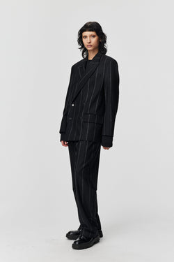 ADNYM Pin Stripe Blazer in Black - SKULPT Dublin