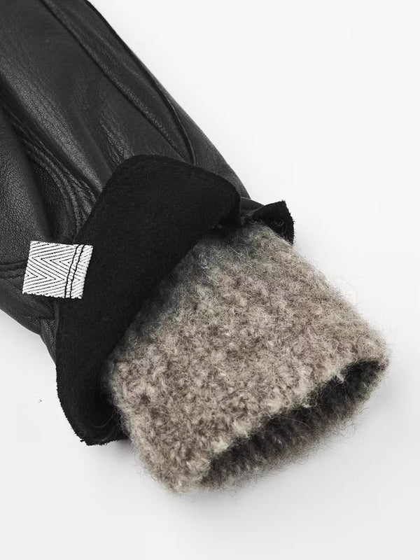 Hestra Leather Mittens with Removal Liner in Black - SKULPT Dublin