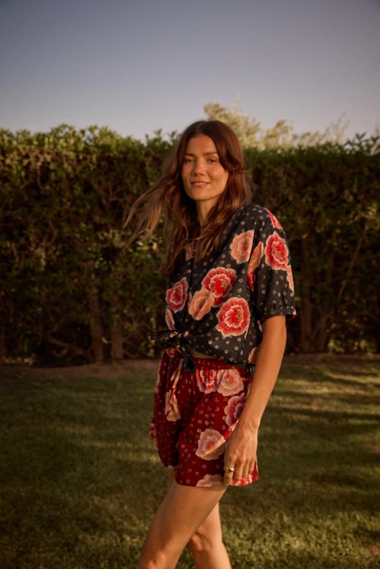 Natalie Martin Short Sleeve Shirt in Poppy Indigo - SKULPT Dublin