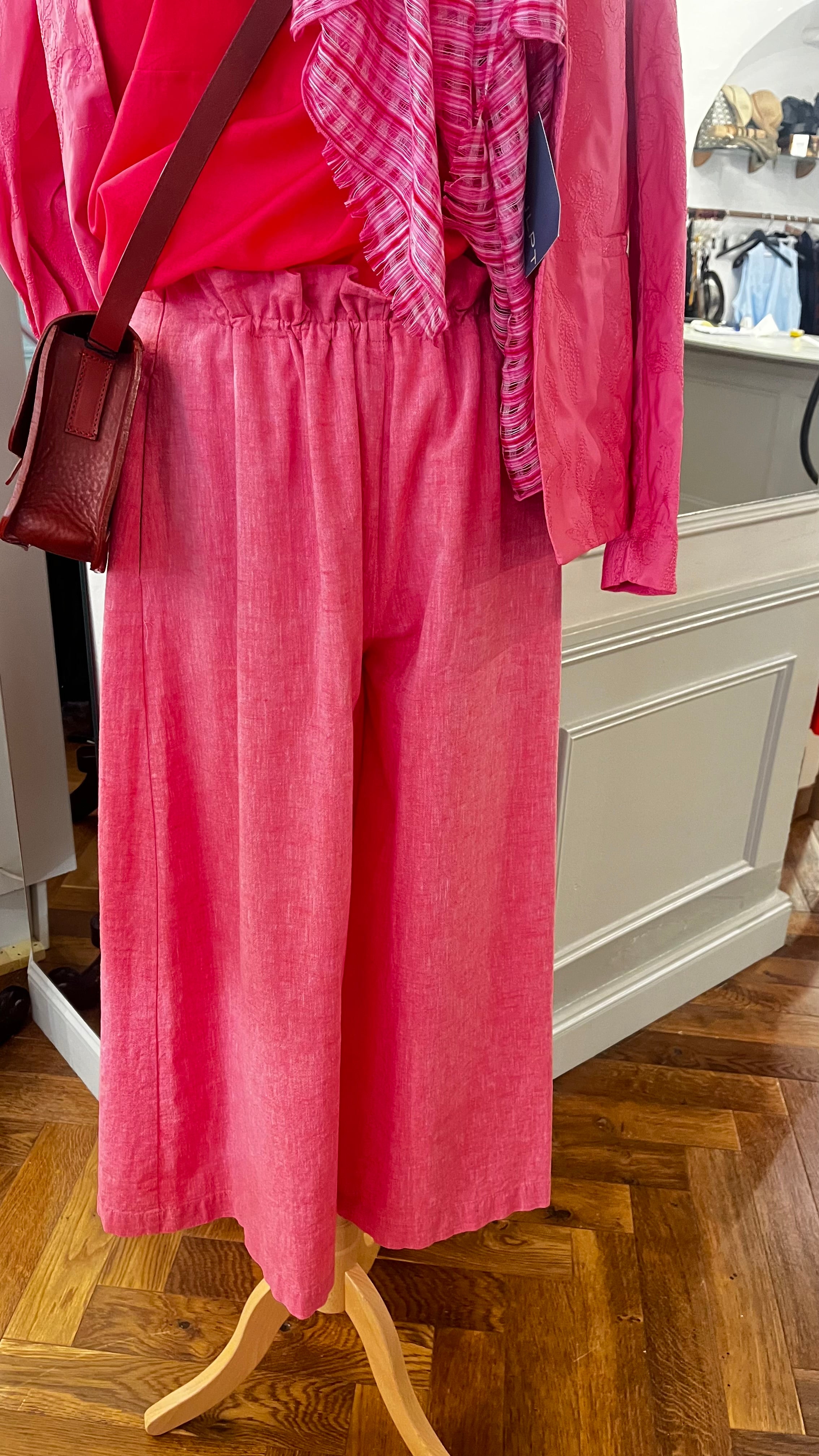 rialto48 Wide Leg Stretch Trousers in Raspberry - SKULPT Dublin