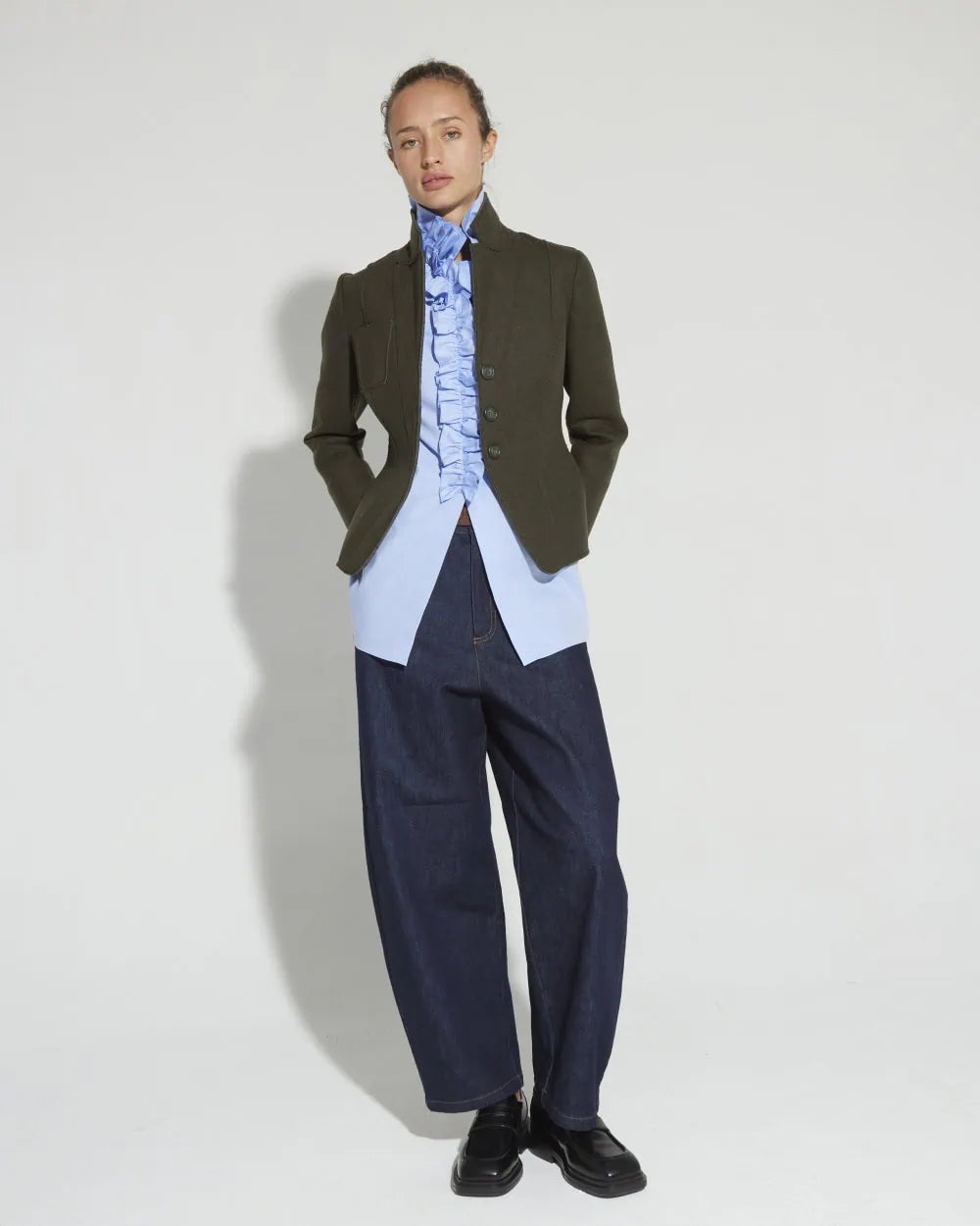 Tot-Hom Ruffled Shirt in Blue