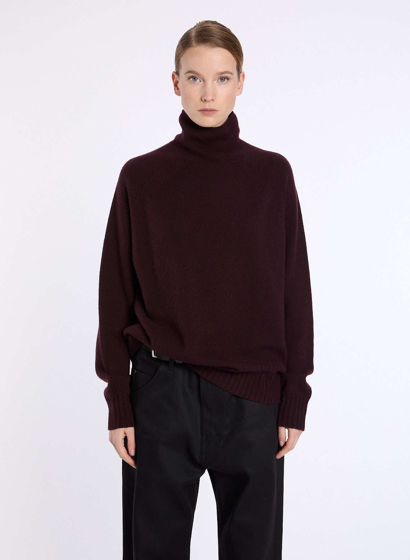 Lis Lareida Cashmere Polo in Deep Berry - SKULPT Dublin