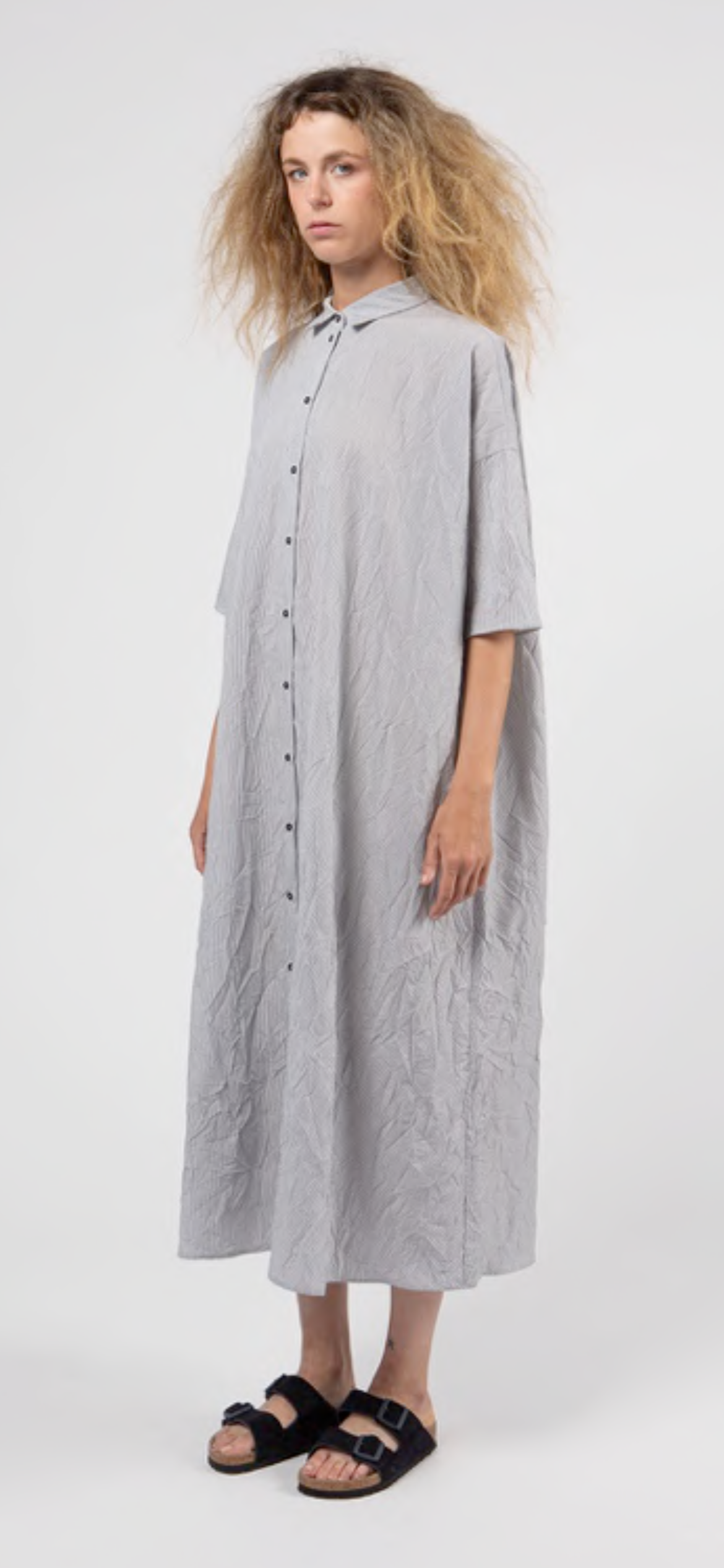 ApuntoB Dress in Navy Pinstripe - SKULPT Dublin