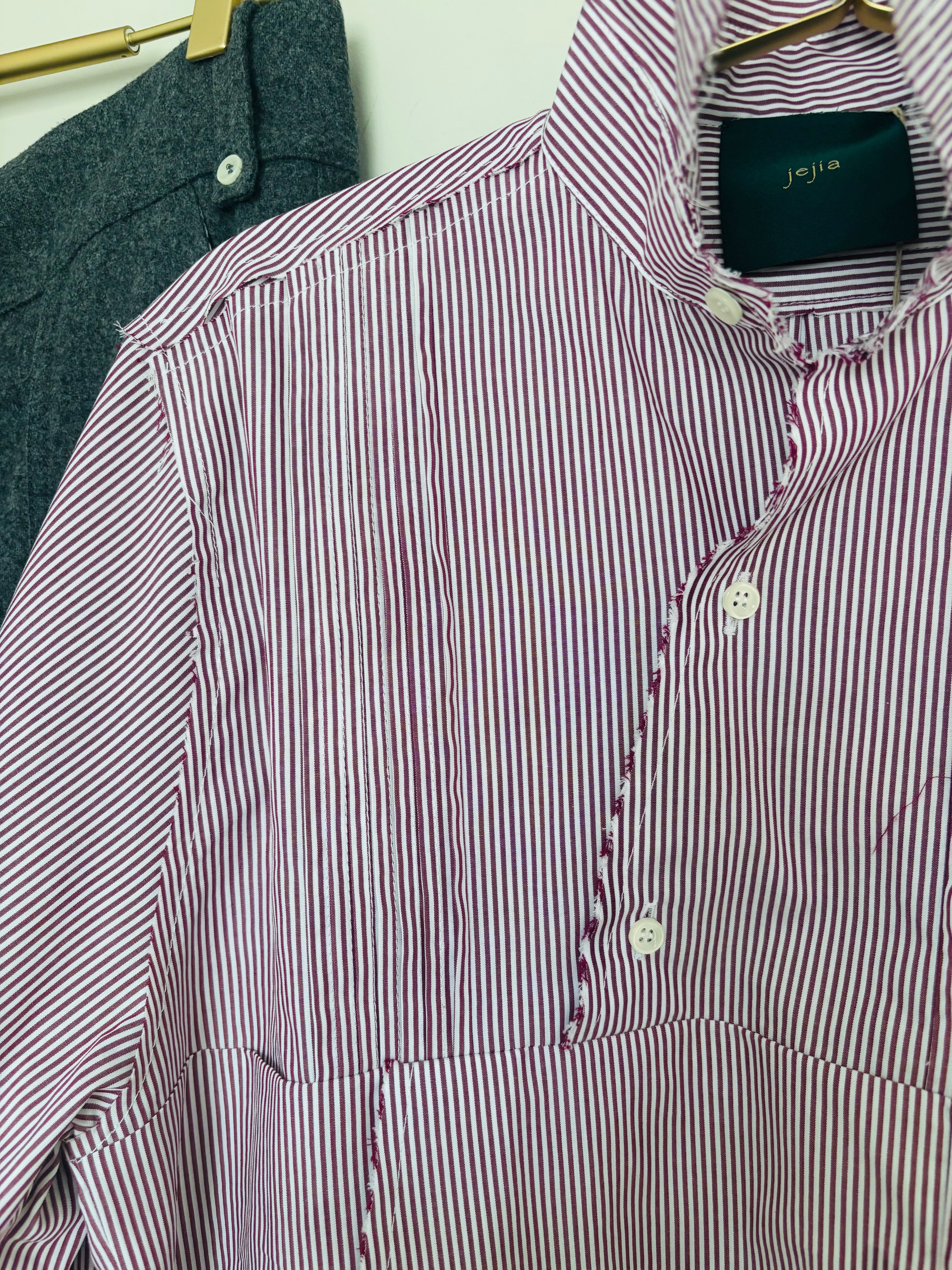 Jejia Shirt in Berry Pinstripe - SKULPT Dublin