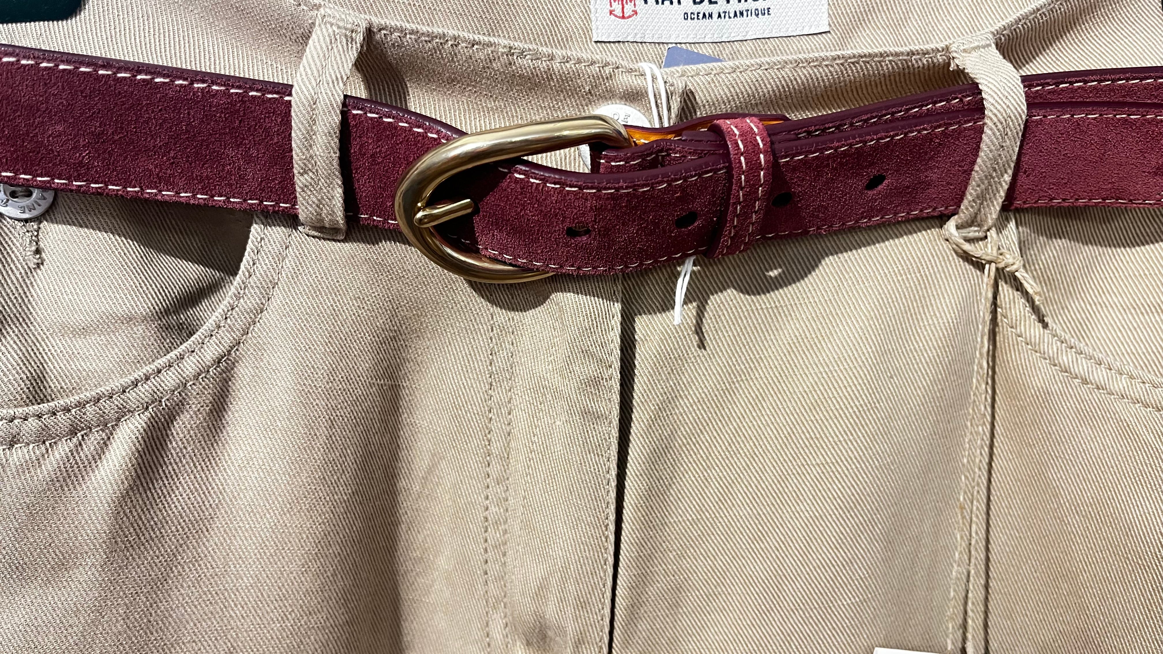 Vaincourt La Vaillante Jeans Belt in Crimson - SKULPT Dublin