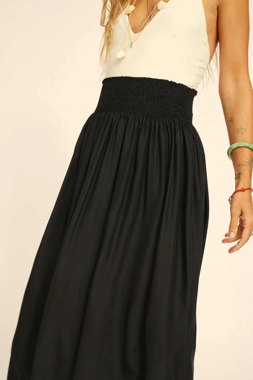 Natalie Martin Long Silk Skirt in Black - SKULPT Dublin