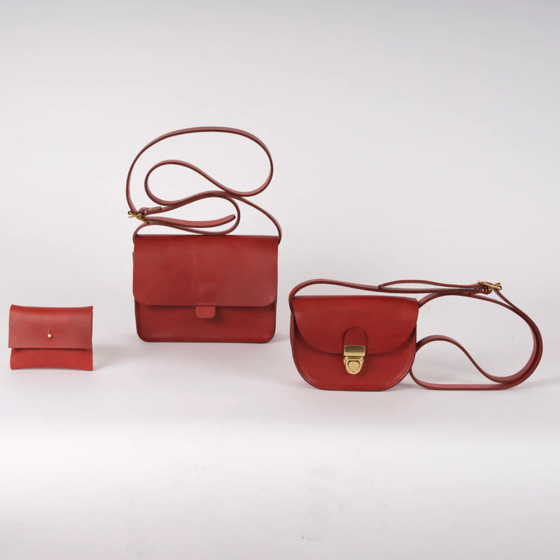 Kate Sheridan Crossbody Tab Handbag in Redcurrant - SKULPT Dublin