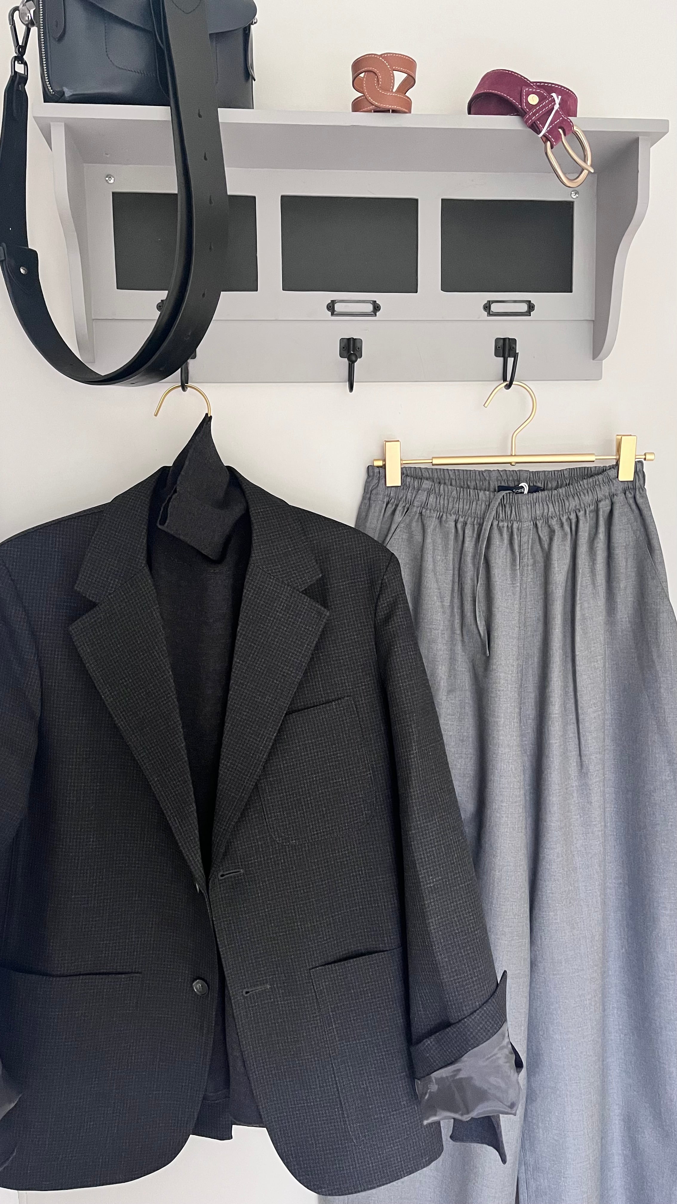 Sofie D'Hoore Straight Leg Wool Trousers in Grey - SKULPT Dublin