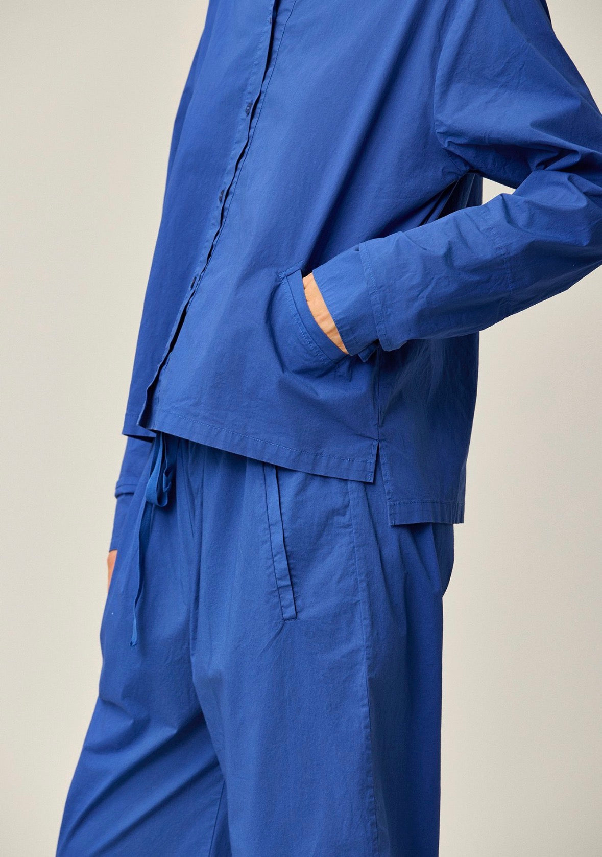 Kristensen du Nord Stretch Double Cuff Shirt in Sapphire - SKULPT Dublin