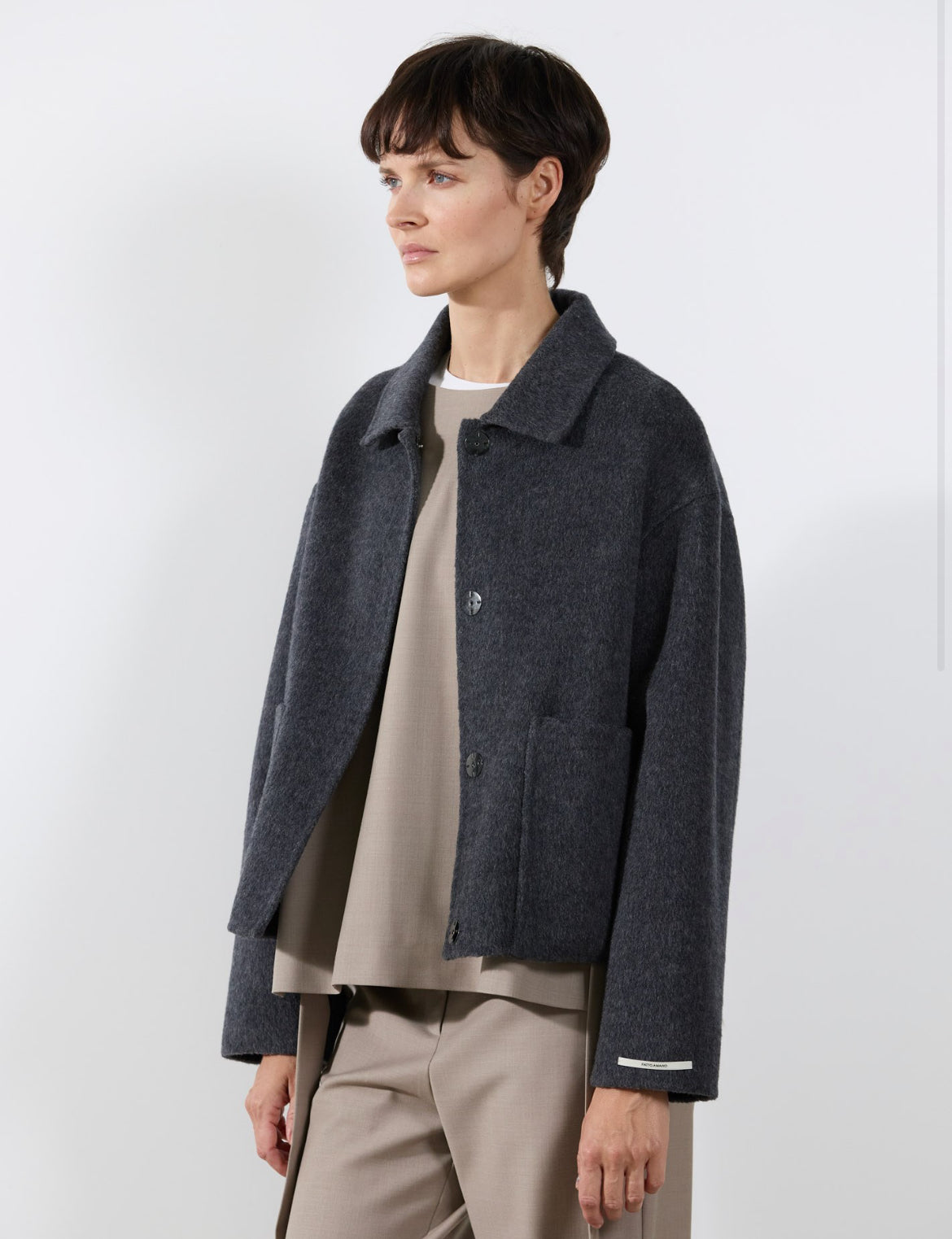 Rialto48 Wool Coat in Anthracite - SKULPT Dublin