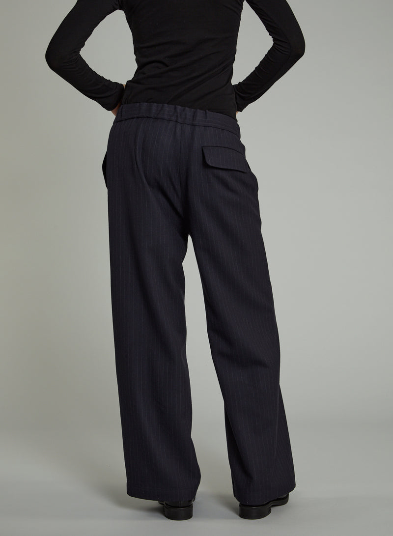 Lis Lareida Luke Trousers in Grey Pin Stripe - SKULPT Dublin