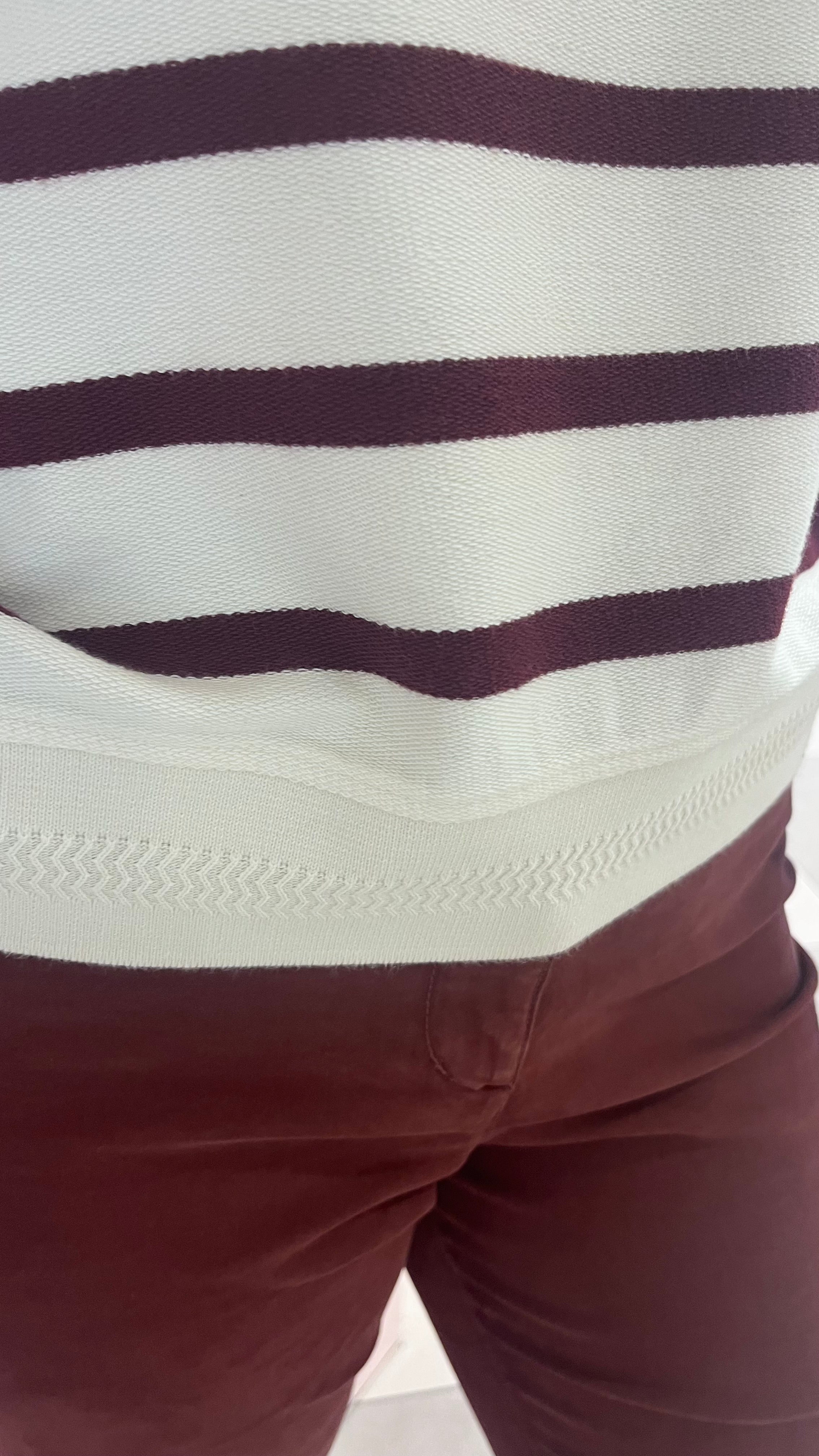 Mat de Misaine Sweatshirt Cream with Mulberry Stripe - SKULPT Dublin