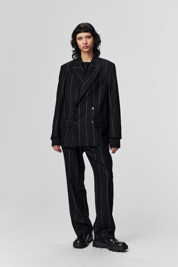 ADNYM Pin Stripe Blazer in Black - SKULPT Dublin