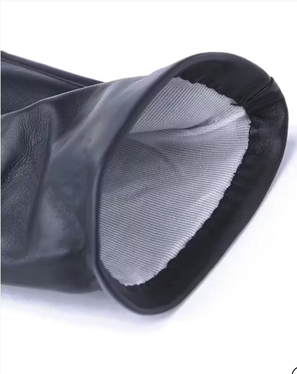 Hestra Leather Gloves with Silk Lining in Navy