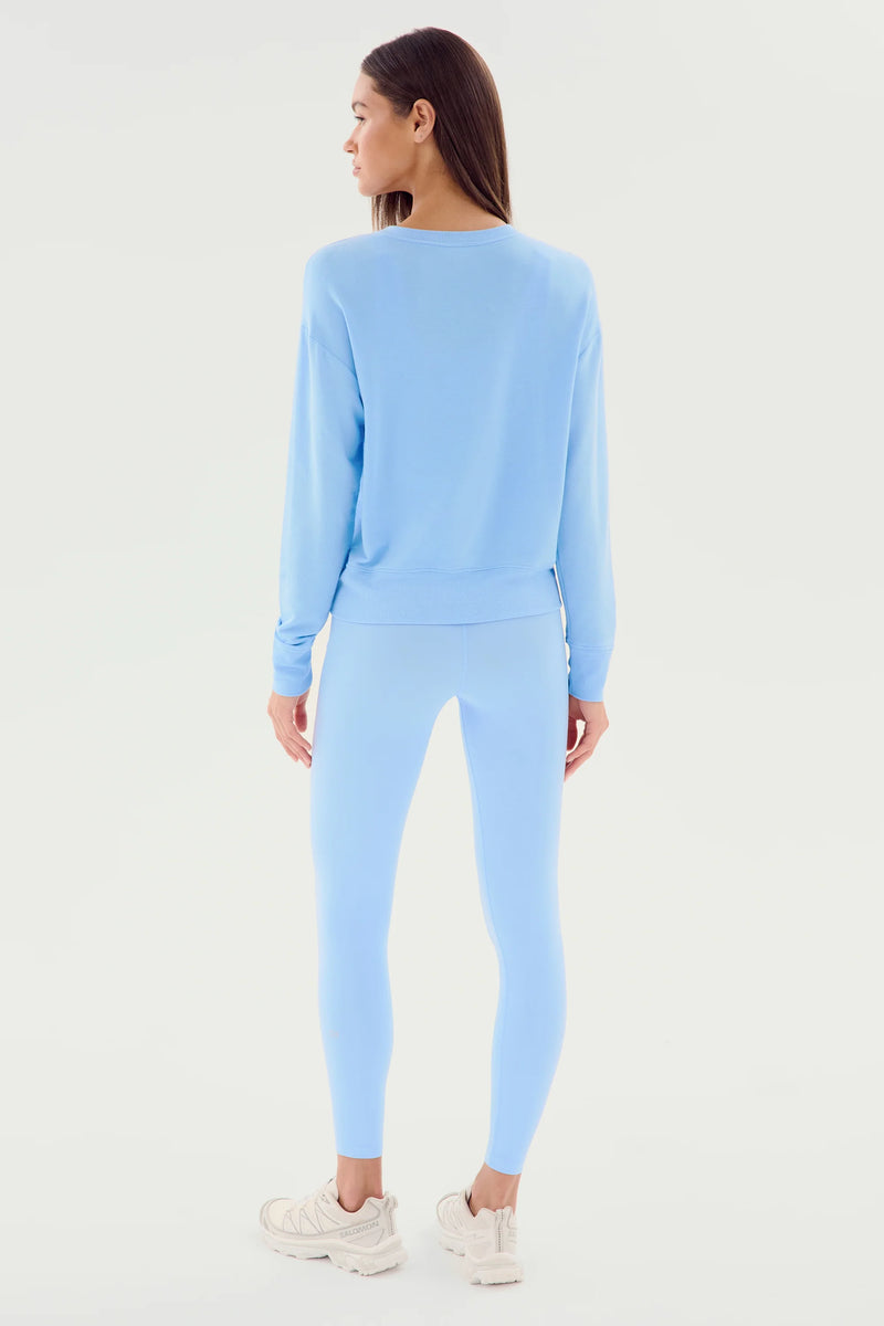 Splits59 Sonja Warm Up Long Sleeve Sweater in Sky - SKULPT Dublin