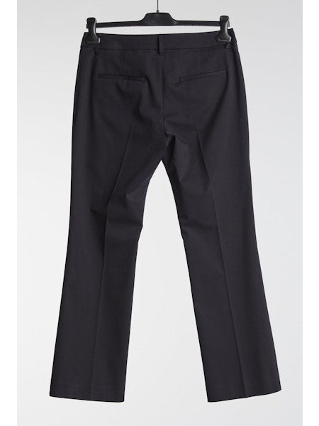 Hache Kick Flare Cotton Trousers in Navy - SKULPT Dublin