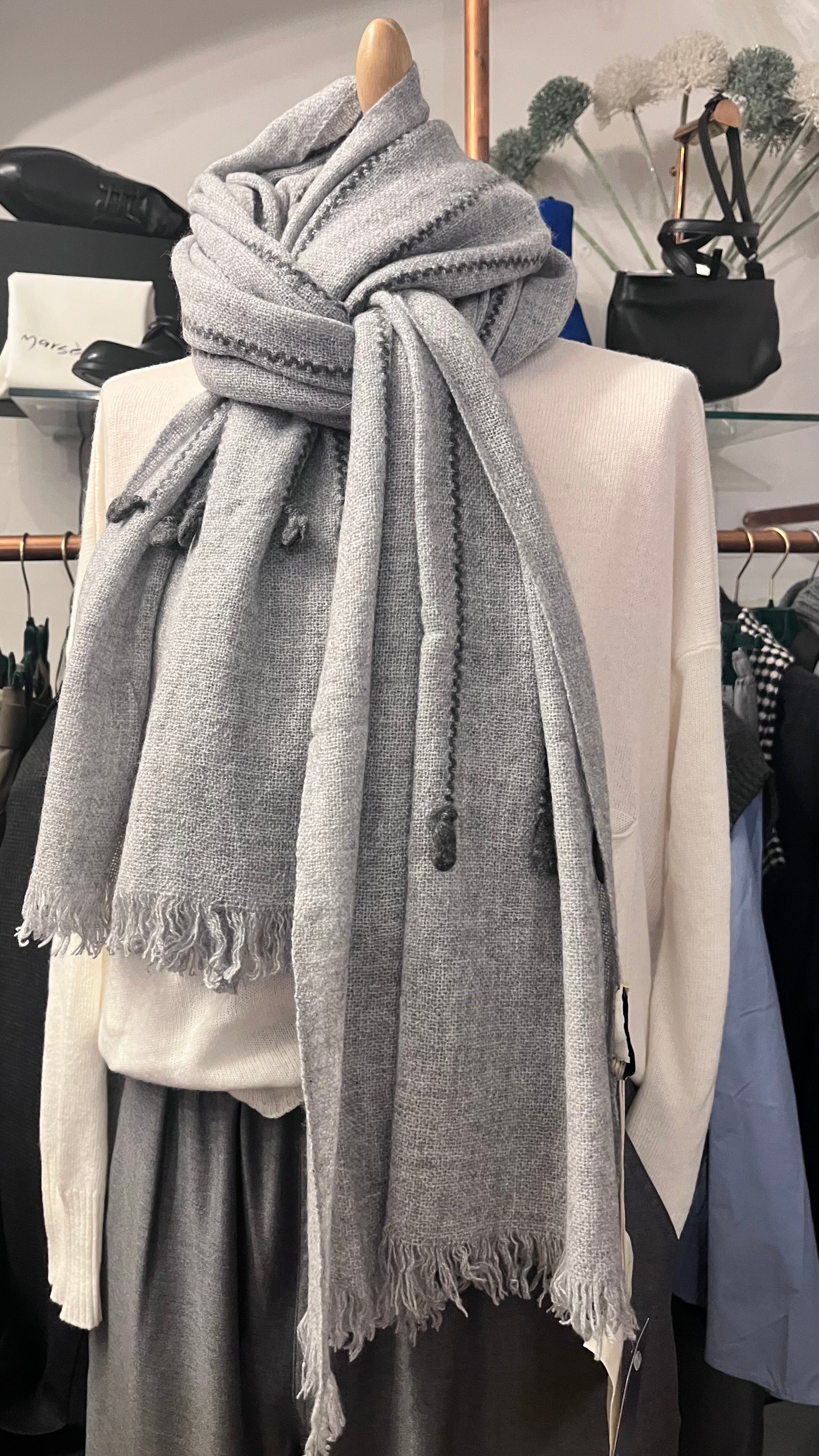 Oats & Rice Seedling Scarf in Pewter - SKULPT Dublin