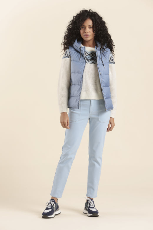 Mat de Misaine Sleeveless Jacket in Blue Denim - SKULPT Dublin