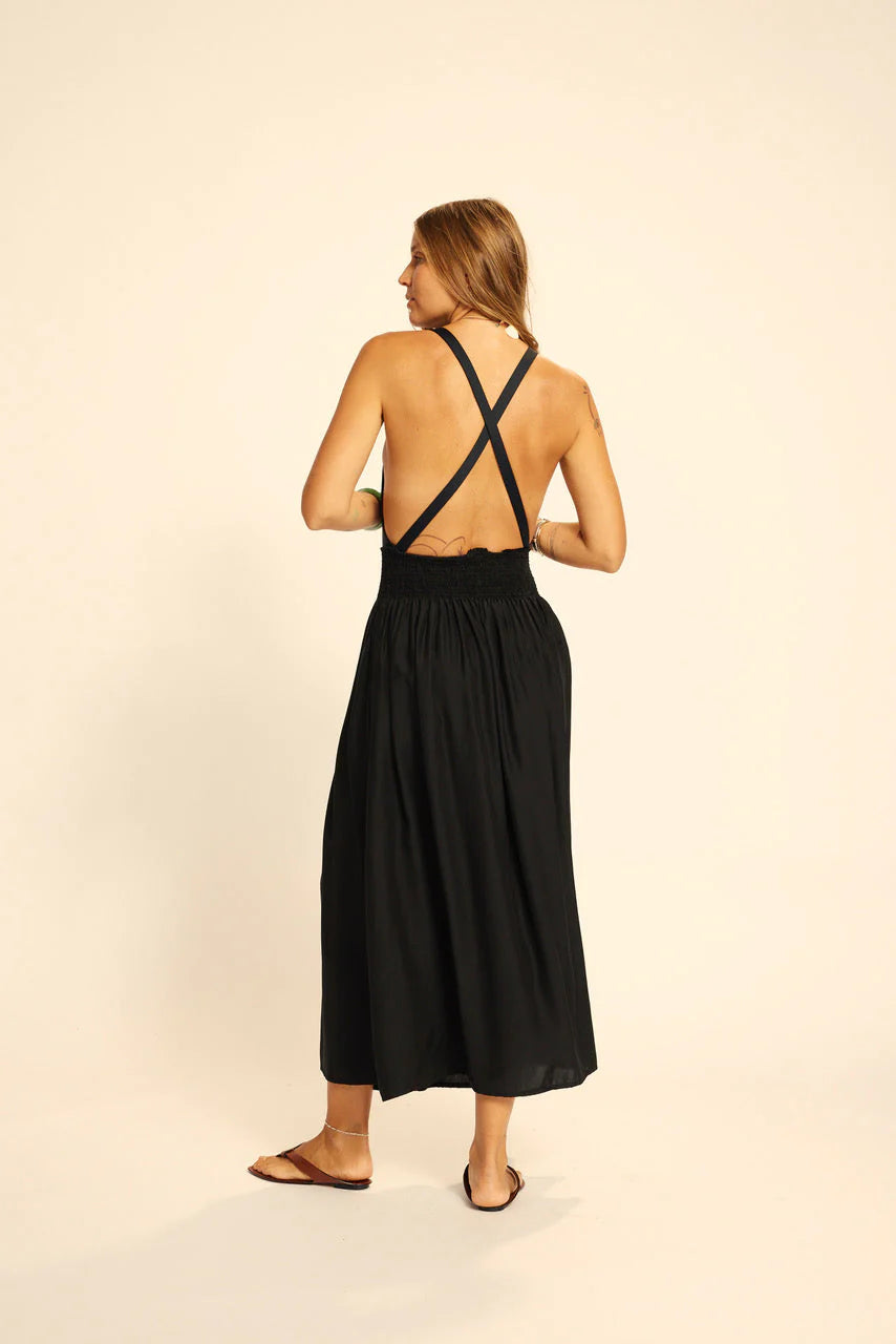 Natalie Martin Long Silk Skirt in Black - SKULPT Dublin