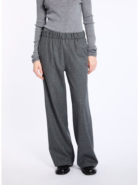Lis Lareida Wool Trousers in Grey Pin Stripe - SKULPT Dublin