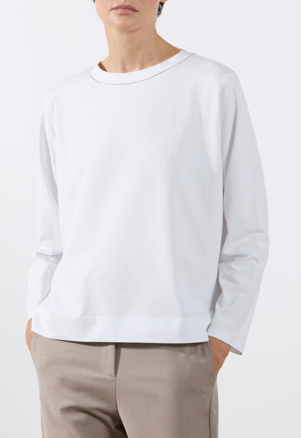 rialto48 Long Sleeve Top in White - SKULPT Dublin