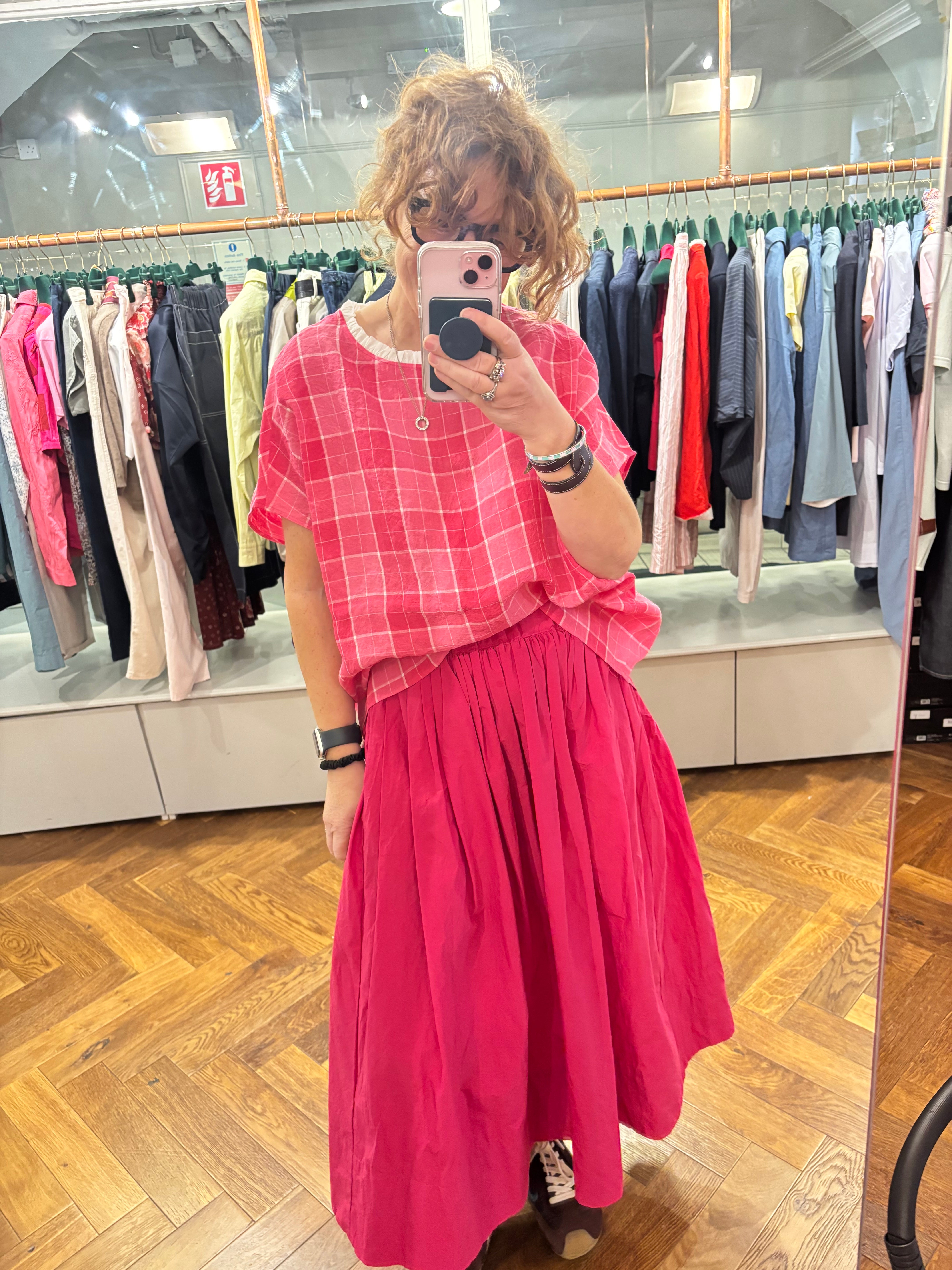 ApuntoB Frill Collar Check Short Sleeve Top - SKULPT Dublin