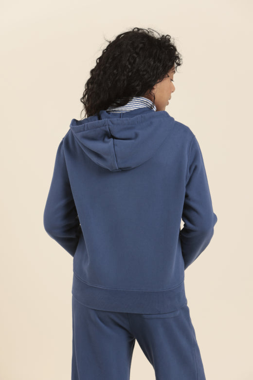 Mat de Misaine Zipped Hoodie in Denim Blue - SKULPT Dublin