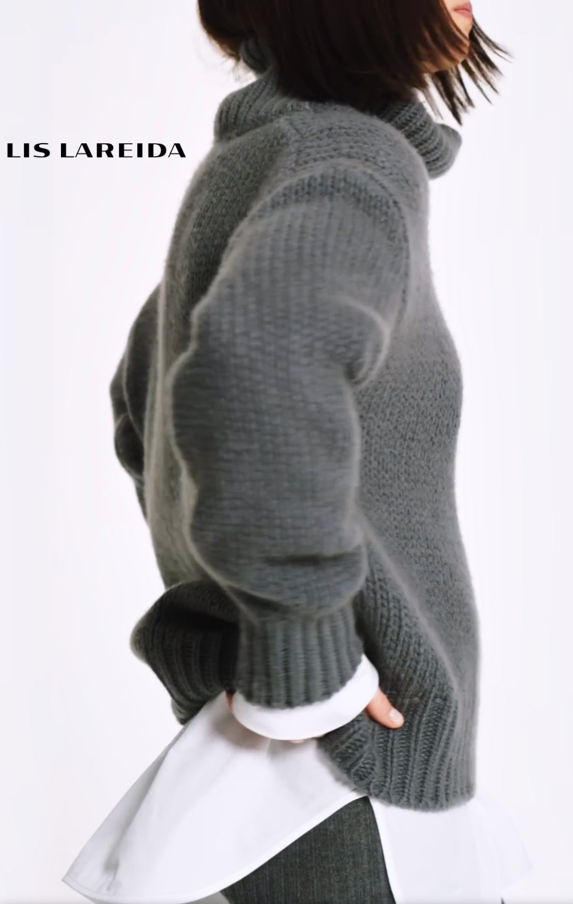 Lis Lareida Chunky Knit Cashmere Jumper in Grey - SKULPT Dublin