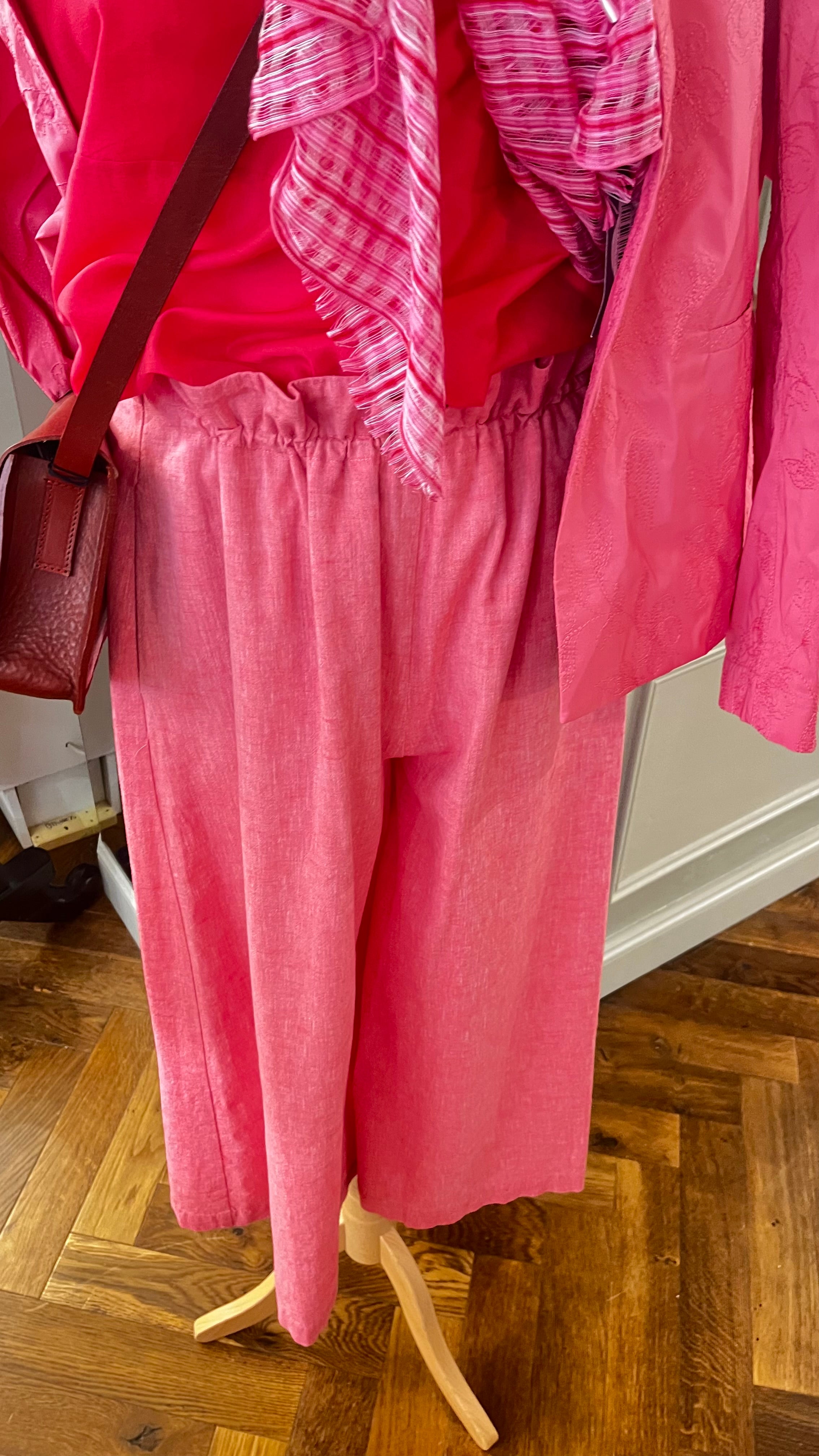 rialto48 Wide Leg Stretch Trousers in Raspberry - SKULPT Dublin