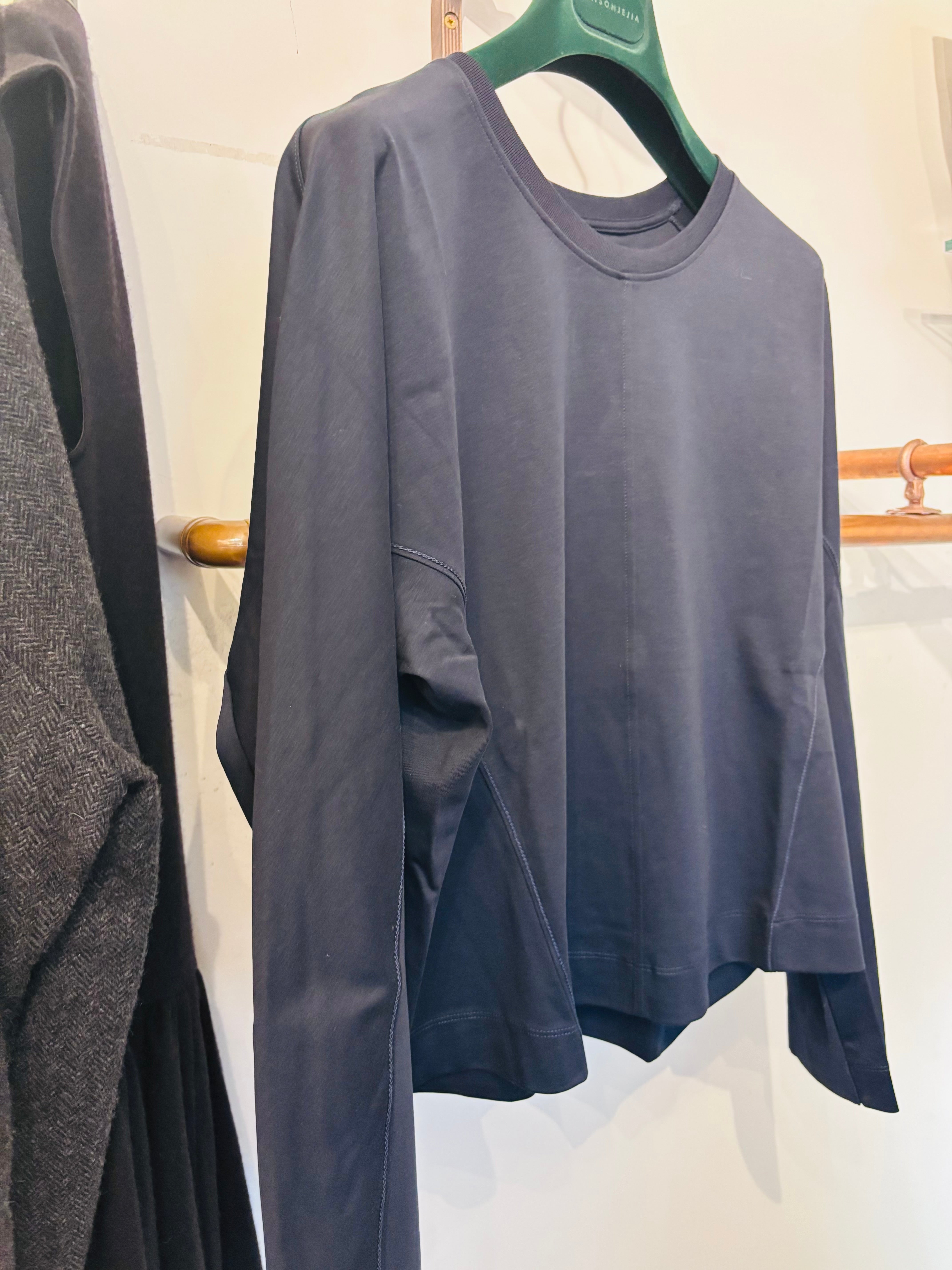 HIGH Everyday Couture Typhoon Jersey Long Sleeve Top in Navy