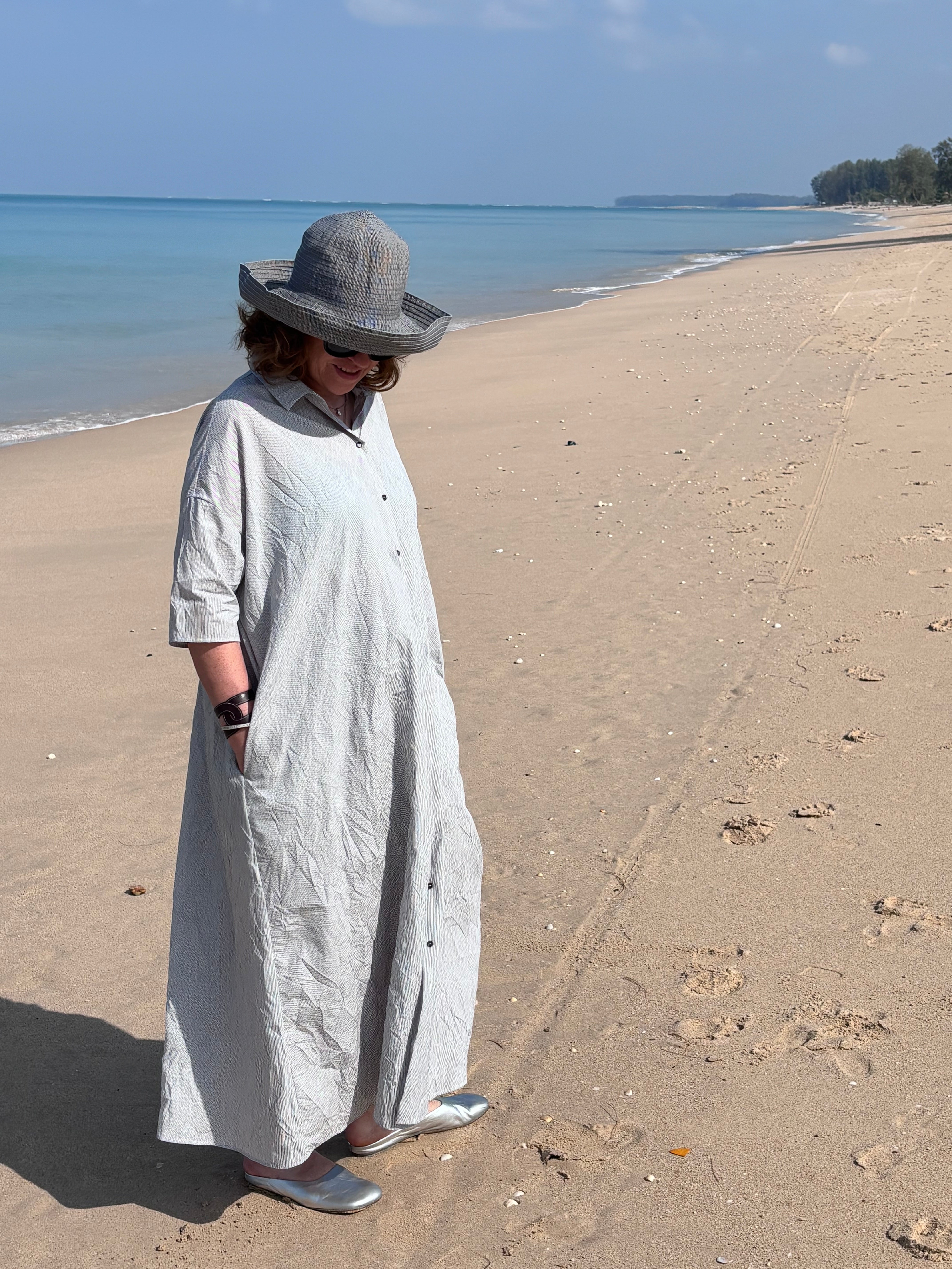 ApuntoB Dress in Navy Pinstripe - SKULPT Dublin