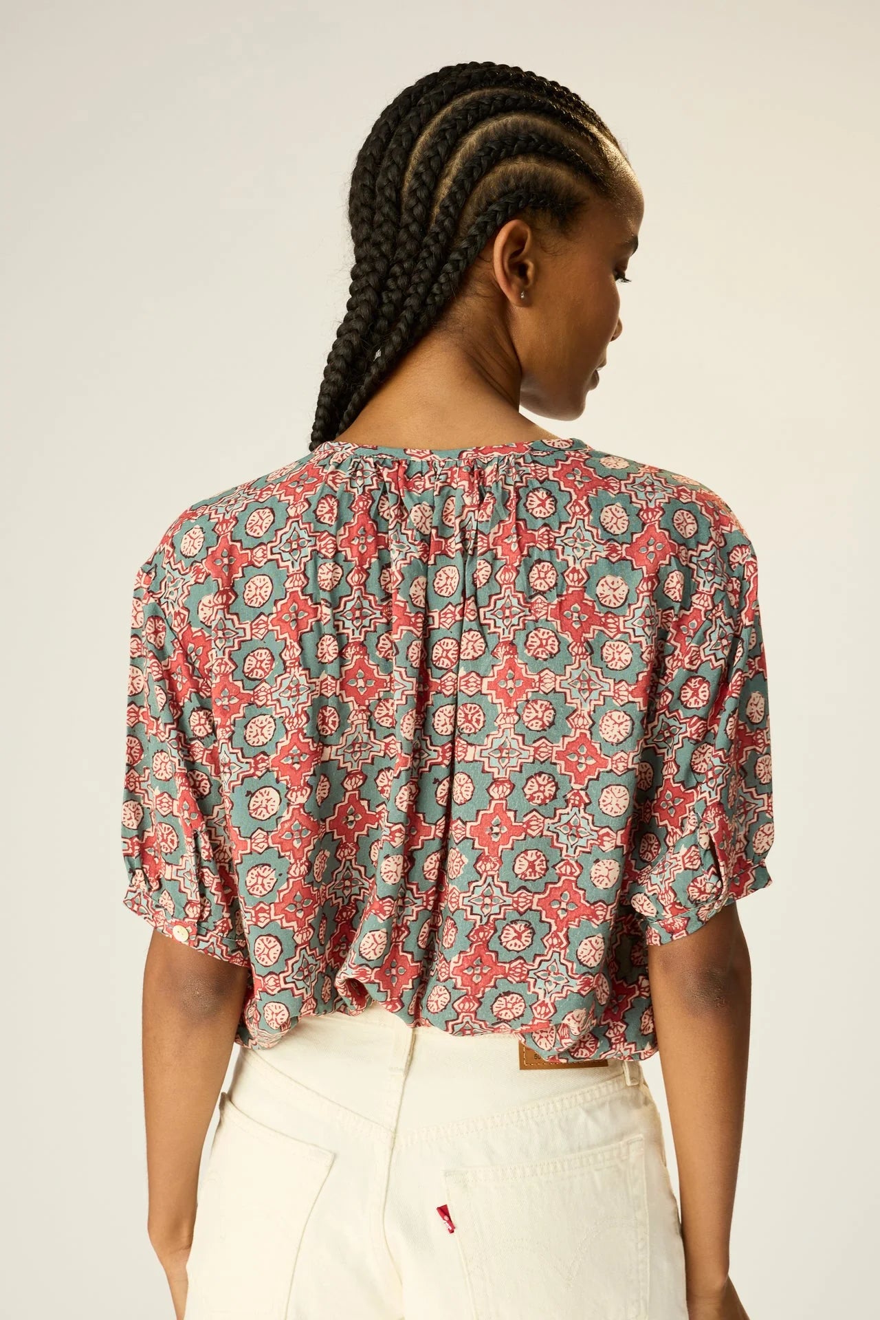 Natalie Martin Short Sleeve Shirt in Spanish Tile - SKULPT Dublin