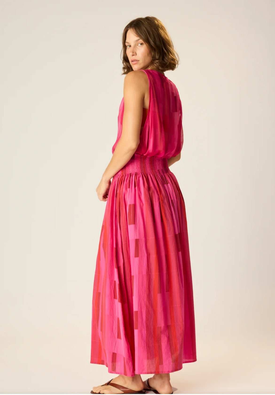 Natalie Martin Long Silk Skirt in Pink Sea Glass - SKULPT Dublin