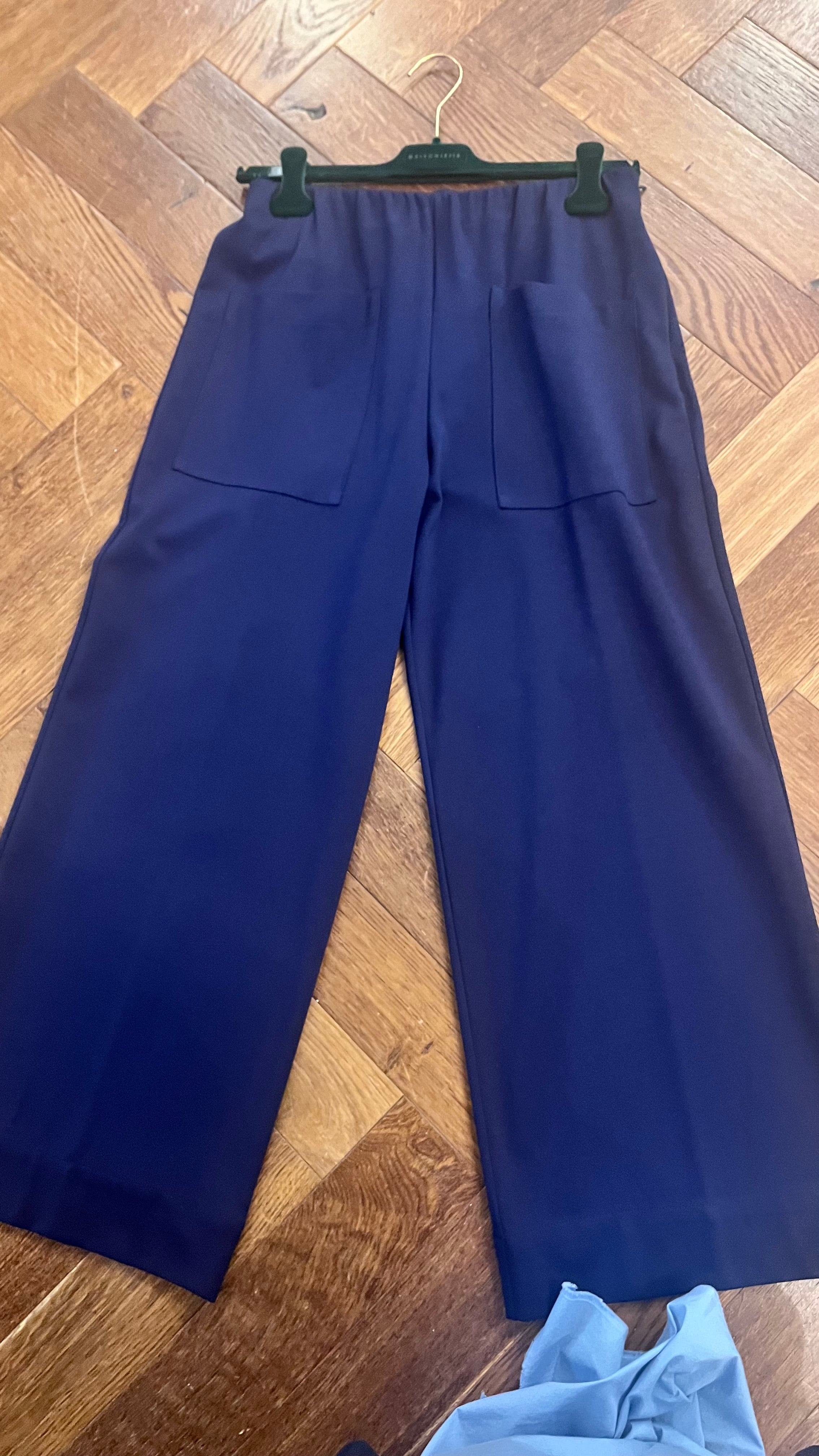 rialto48 Wide Leg Stretch Trousers in Navy - SKULPT Dublin