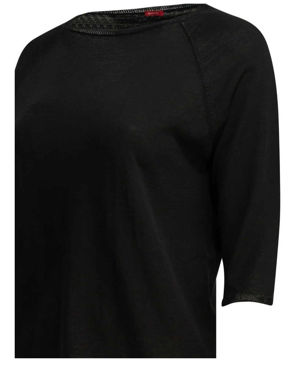 ApuntoB Long Sleeve Knit Top in Black - SKULPT Dublin
