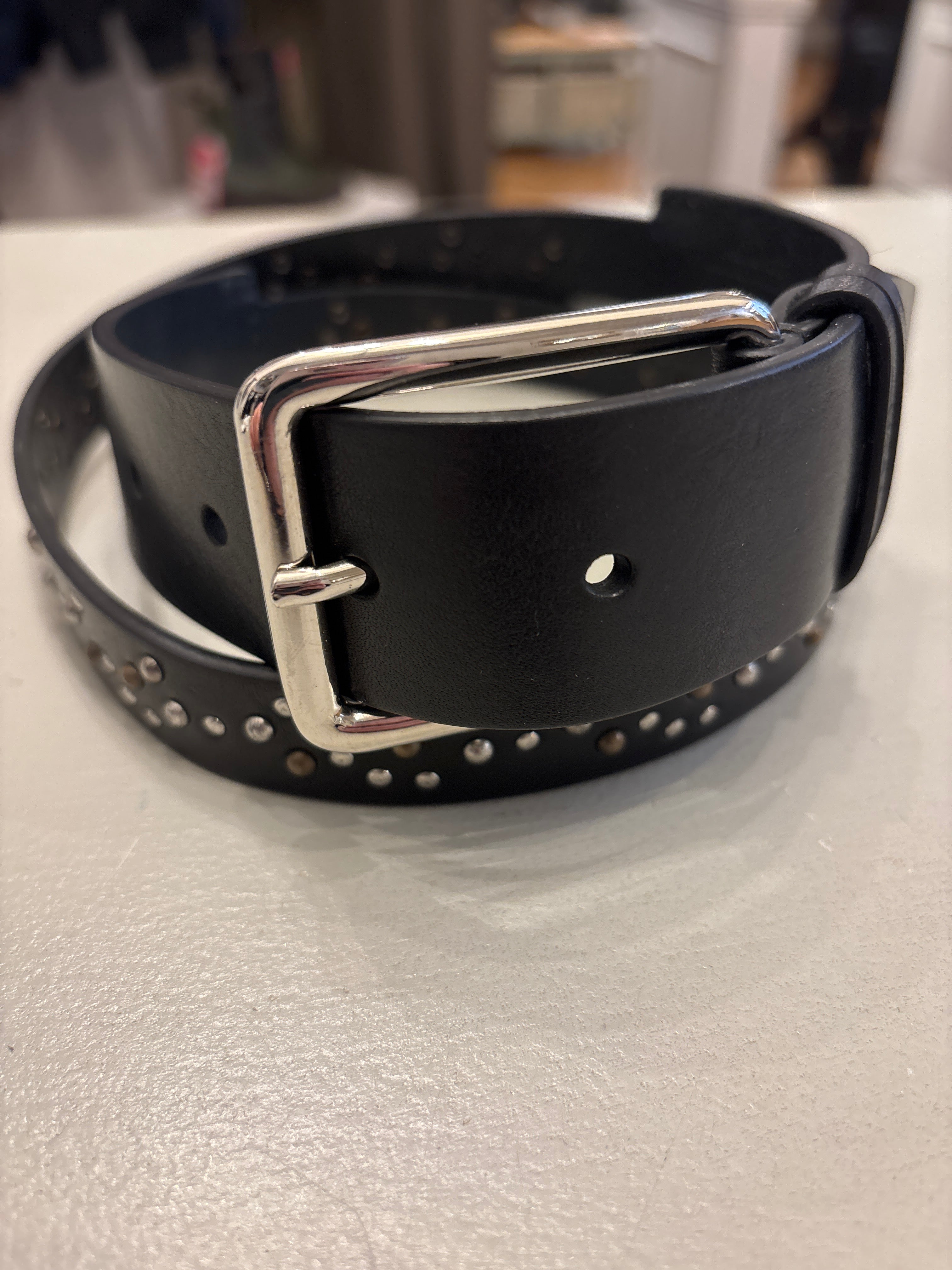 High Everyday Couture Stud Leather Belt in Black - SKULPT Dublin