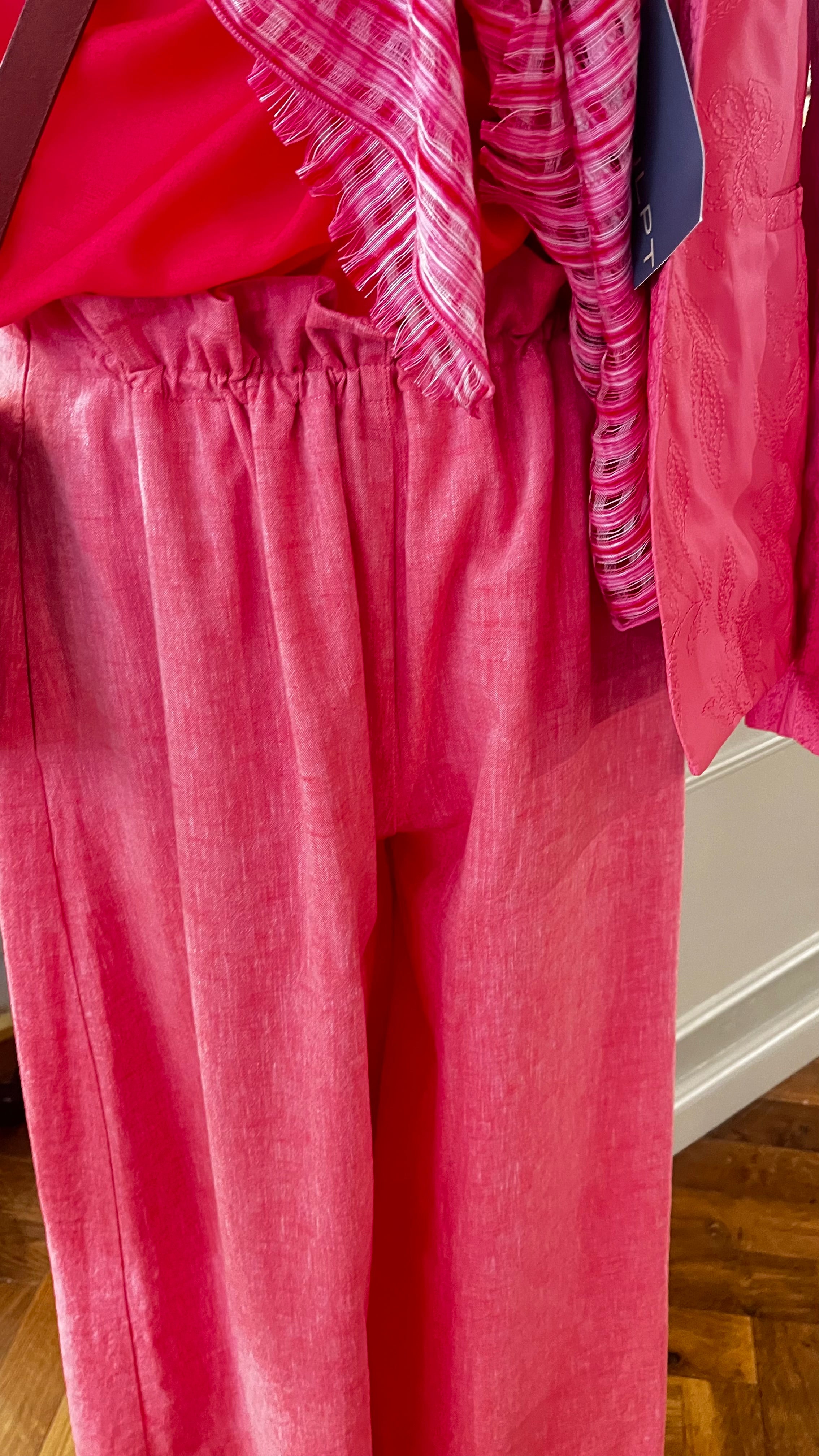 rialto48 Wide Leg Stretch Trousers in Raspberry - SKULPT Dublin